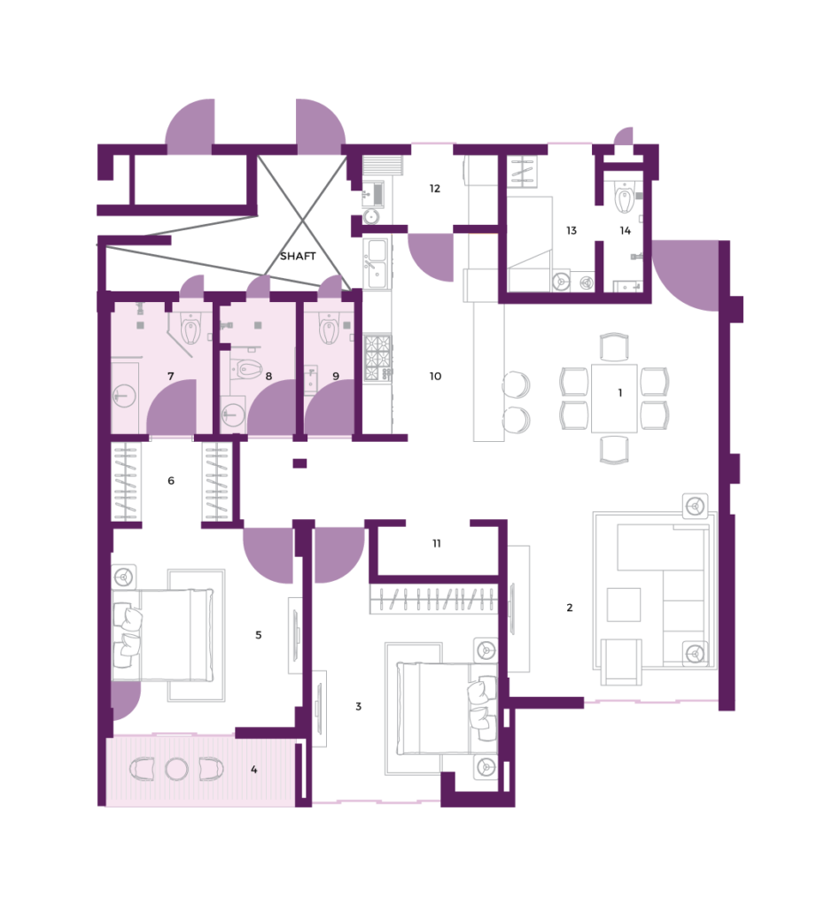 2 Bedroom Apartments – Purple Haze